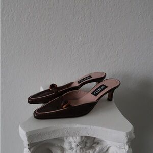 Van Eli Dark Brown And Pink Women's Heeled Loafers